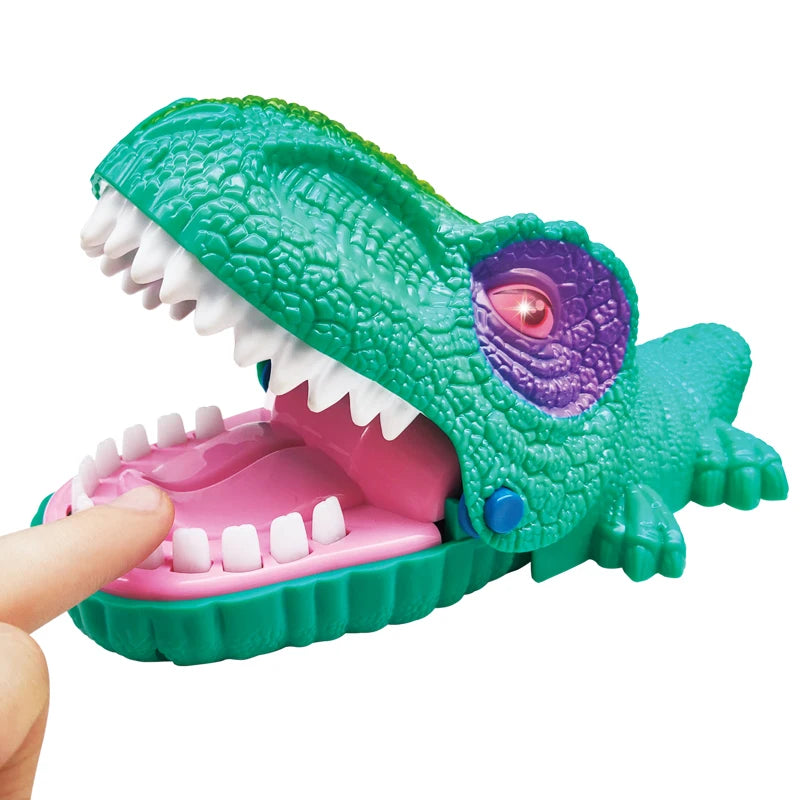 Brinquedo do jogo do dentista do dinossauro para miúdos, brincadeiras práticas criativas, jogos do partido, dedo mordendo louco da mão, engraçado, novo