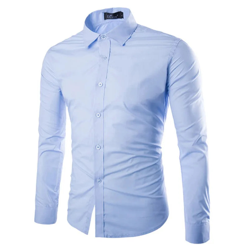 Camisa casual de manga longa masculina