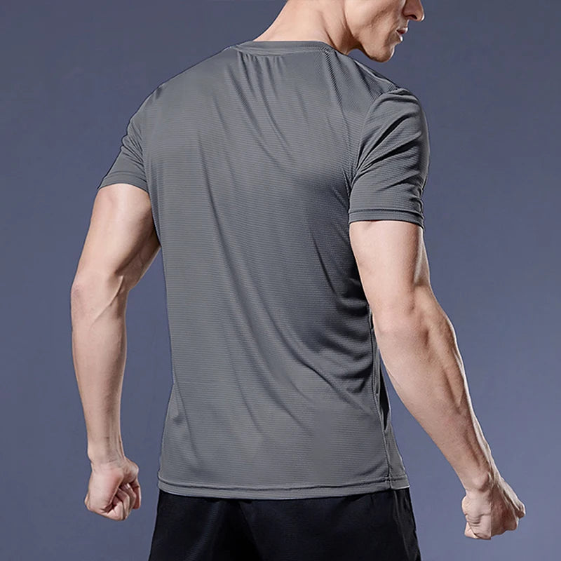 T-shirt para homens, jogging, esporte, fitness, ginásio