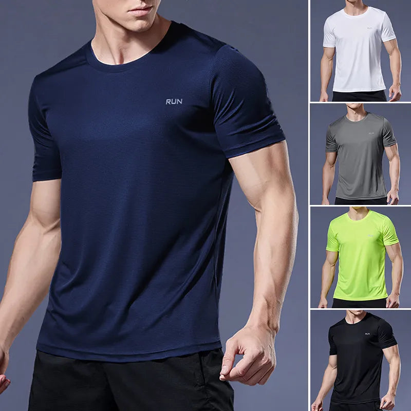 T-shirt para homens, jogging, esporte, fitness, ginásio