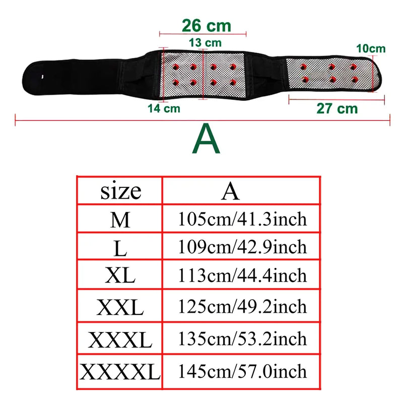 Tcare M - 4XL Turmalina Ajustável Auto Aquecimento Terapia Magnética Voltar Cintura Suporte Belt Brace Lombar Massagem Banda Cuidados de Saúde