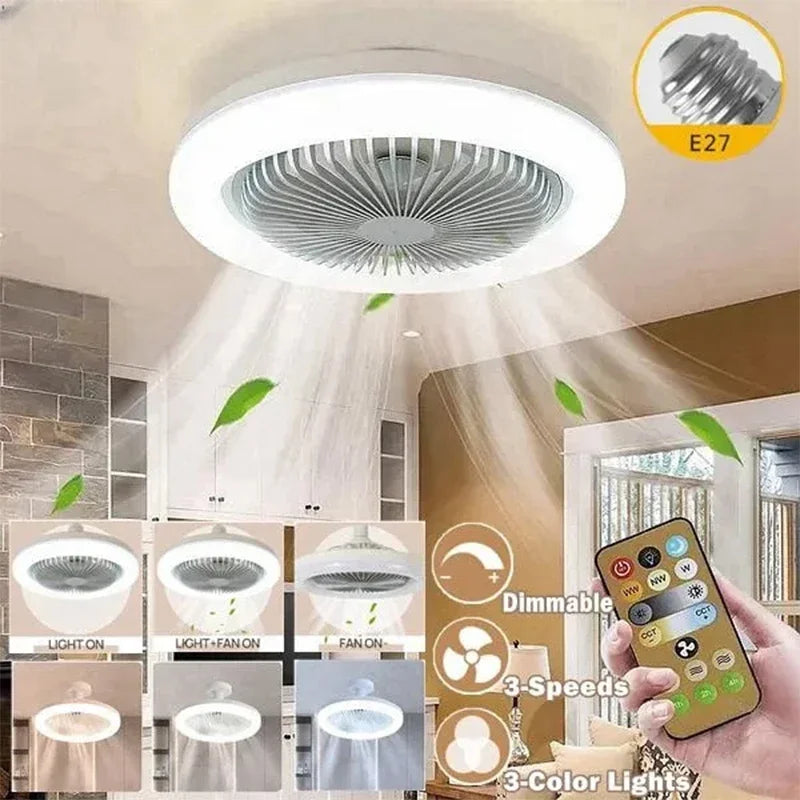 Ventilador de teto com lâmpada de iluminação