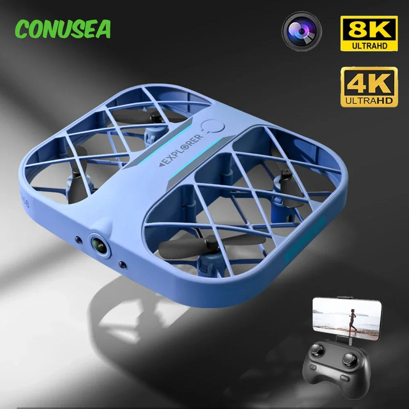 Drones com Câmera  H107, 8K, WiFi, FPV, Controle Remoto, Siga-Me o Modo