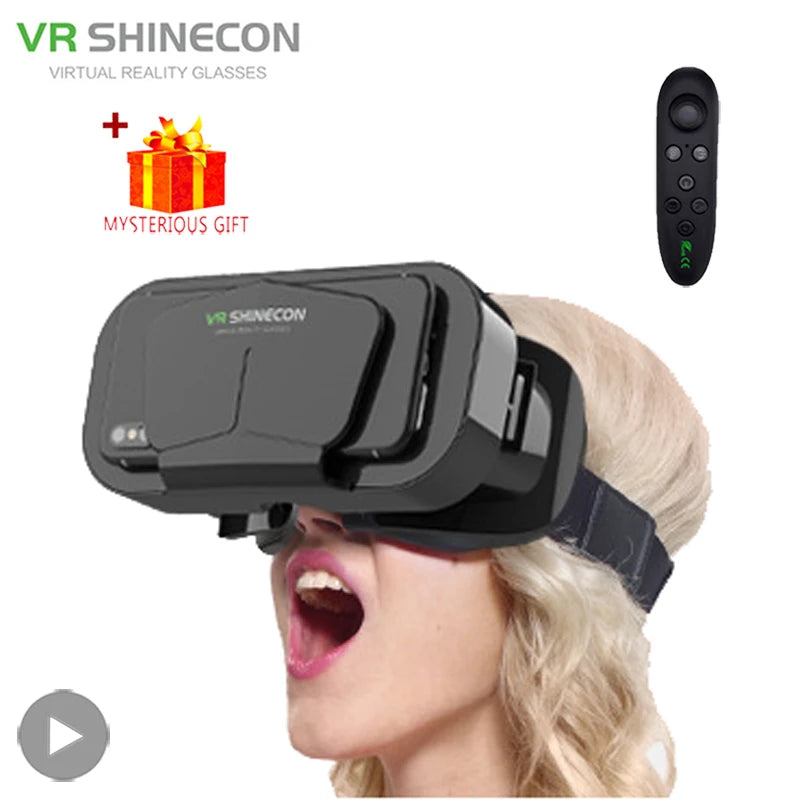 Óculos de Realidade Virtual, 3D Headset, Capacete, Óculos para Smartphone, Celular, Smart com Controlador