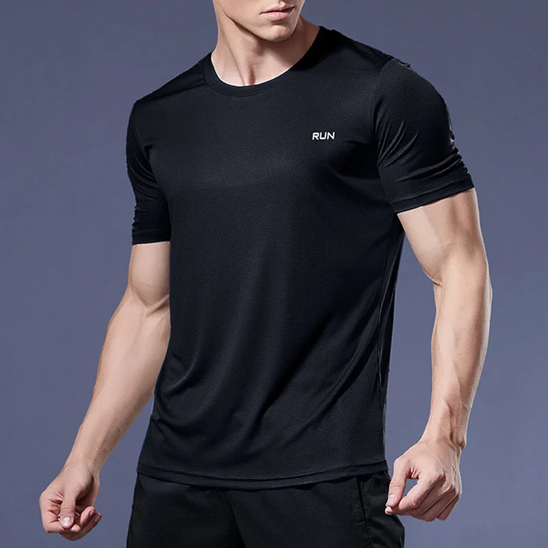 T-shirt para homens, jogging, esporte, fitness, ginásio