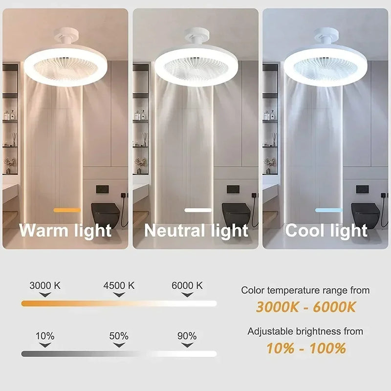 Ventilador inteligente com controle remoto e com iluminação