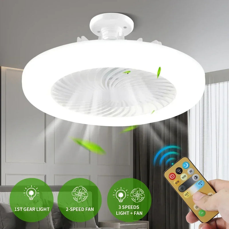 Ventilador inteligente com controle remoto e com iluminação