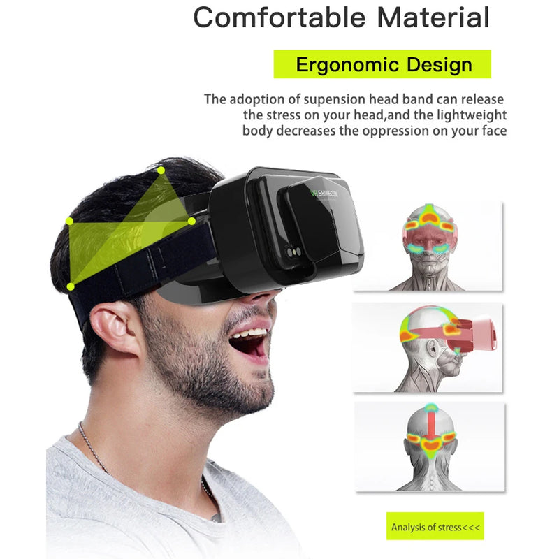 Óculos de Realidade Virtual, 3D Headset, Capacete, Óculos para Smartphone, Celular, Smart com Controlador