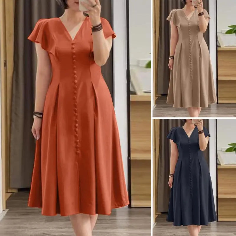 Vestido elegante de linha A, alta qualidade