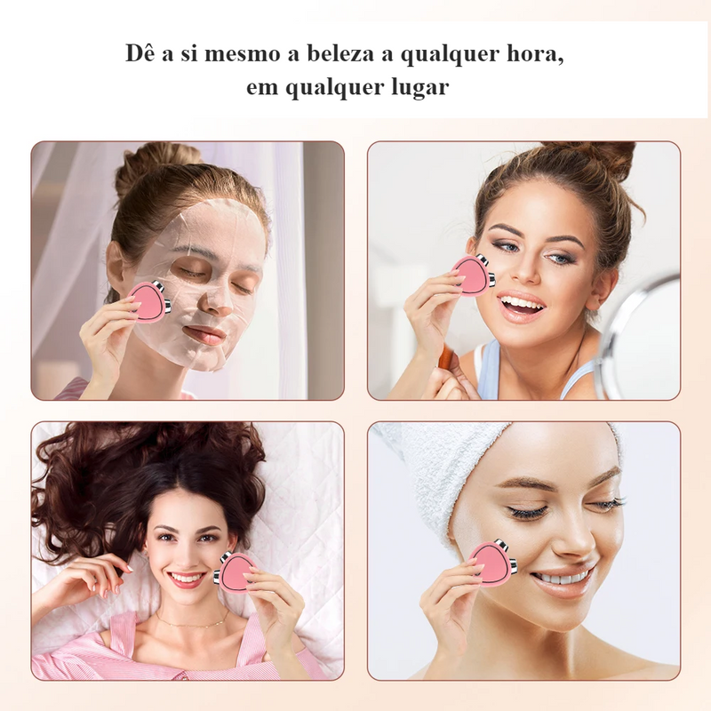 Massageador facial elétrico portátil, beleza